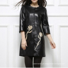 Mulher Genuine Soft Thin Leather Jacket